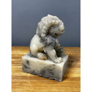 Vintage Chinese soapstone Foo Dog statue